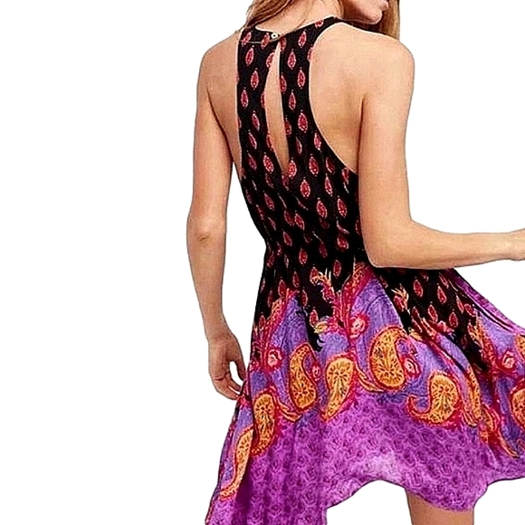 NEW‼️ Free People Summer Boho Dress, Pink Black Tie XS - Picture 4 of 7